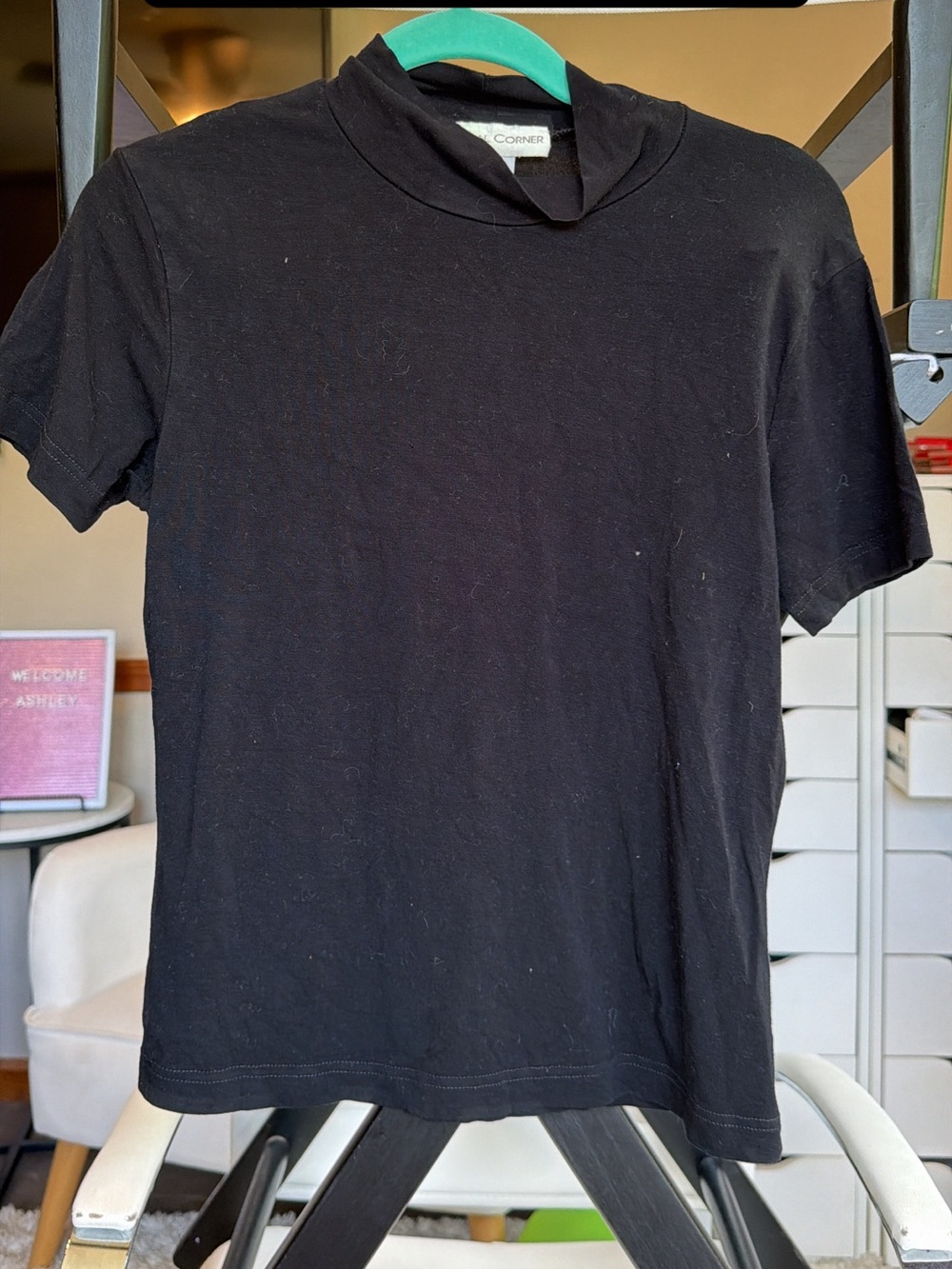 Casual corner black short sleeve top